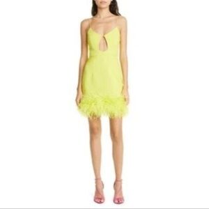 NWOT Rebecca Vallance Porto feather hem cut out mini dress size 2